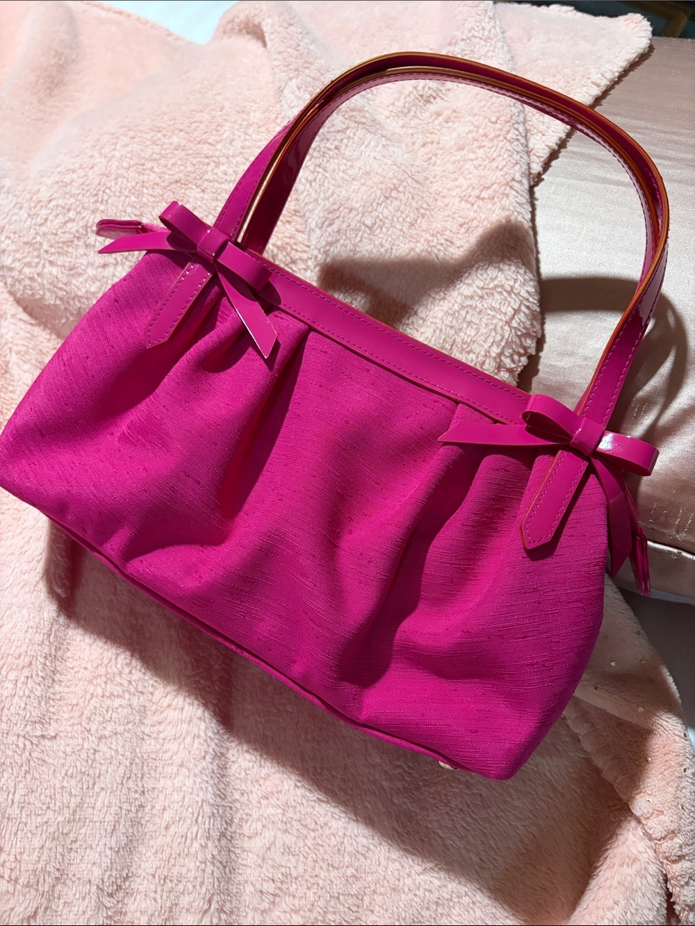 Talbots Women's Hot Pink Mini Bag with Bow Accent